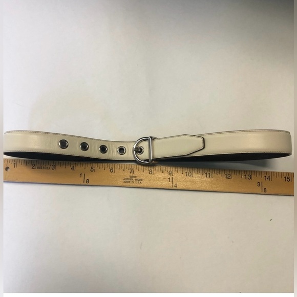 Coach‎ Cream Leather and Brass Belt Sz. S - Picture 4 of 6